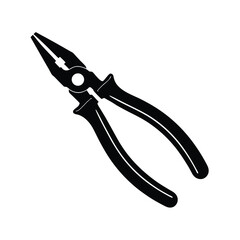 Pliers silhouette isolated on a white background