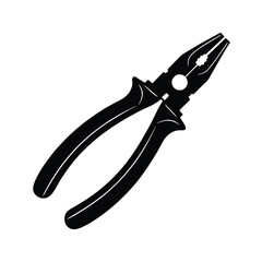 Pliers silhouette isolated on a white background
