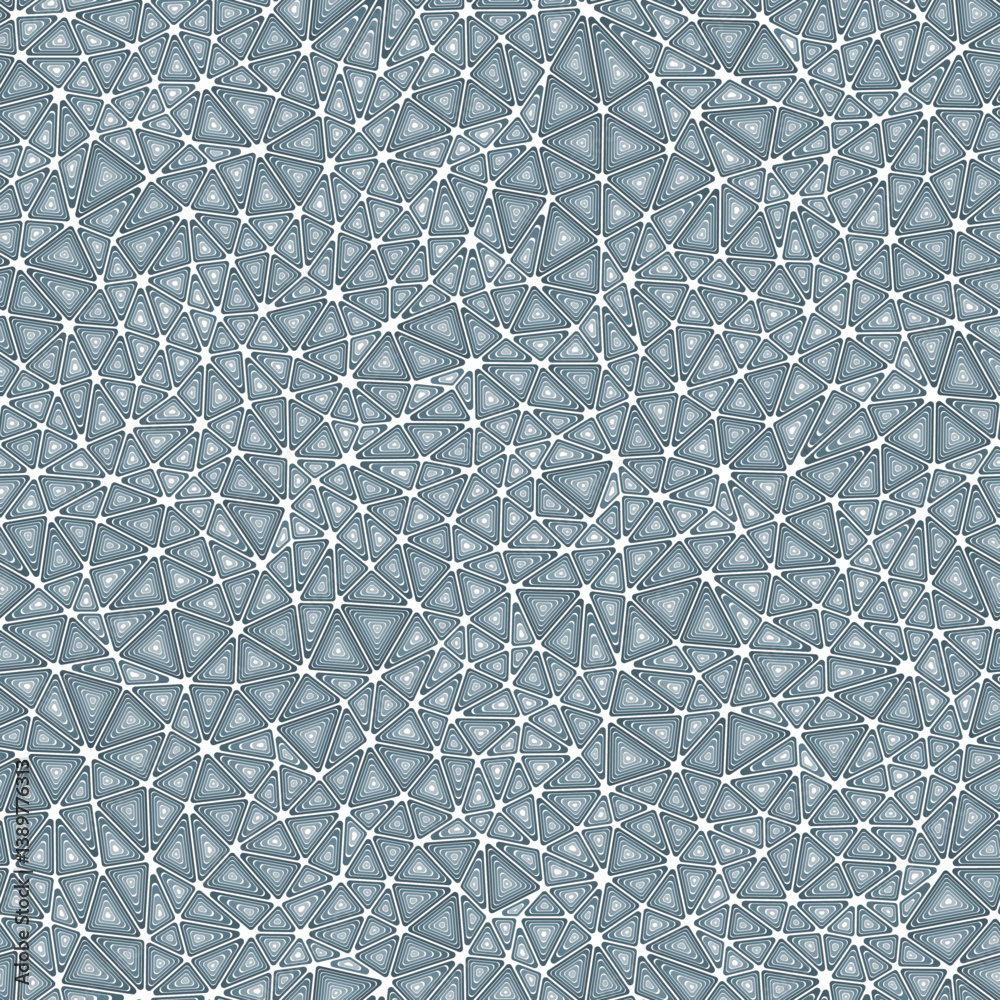 Poster triangles pattern. small shape size. multiple repeated inner triangles. one tone colored style. repe