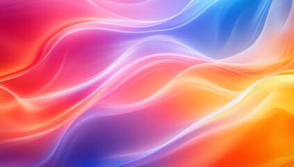 Obraz premium Abstract vibrant flowing lines. A mesmerizing blend of soft, curved, glowing lines in a spectrum of vibrant colors, creating a dynamic and colorful visual