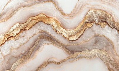 Fototapeta premium Abstract Gold and Beige Marble Texture Background for Design