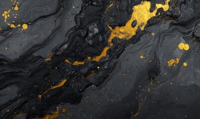 Obraz premium Abstract gold and black marble texture; design background