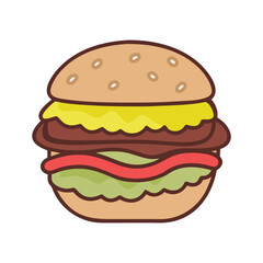 Colorful Hamburger Vector Illustration