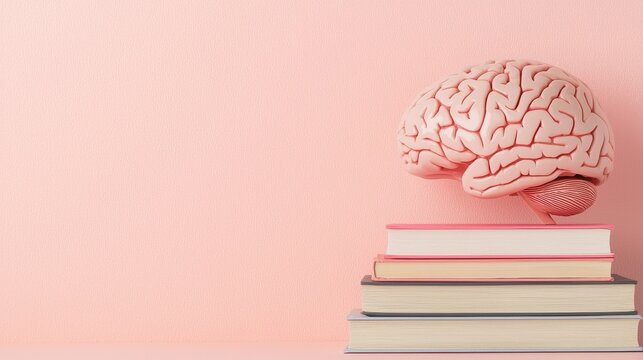 Psychology textbooks often feature a model brain on top, signifying the pursuit of knowledge and learning
