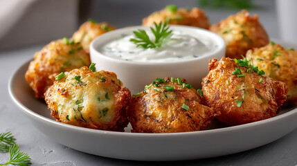 Fototapeta premium kolokithokeftedes: greek zucchini fritters