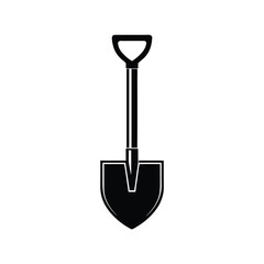 Shovel silhouette isolated on white background