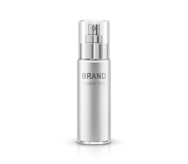 Cosmetic serum bottle on white background. Vector realistic illustration