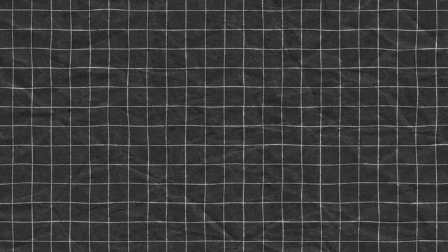 Crumpled blue checkered paper texture, Old squared paper sheet, grid square graph line paper