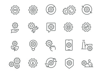 "Fine Line Set- Adjustment Tools" This set features delicate vector icons representing various aspects of adjustment, from sliders and gears to hand manipulations, ready for use