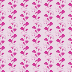 flower Seamless Pattern Design with leaf