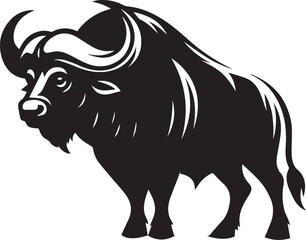 silhouette of clean vector of buffalo isolated