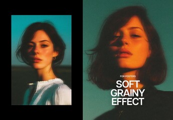 Soft Grain Poster Photo Template Mockup