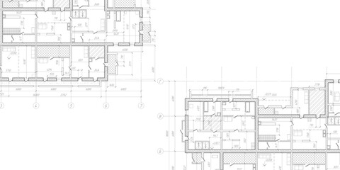 House plan project .Technical drawing background. Engineering design .