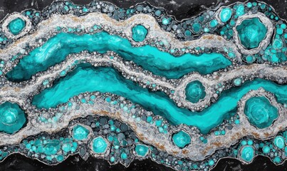 Abstract turquoise geode art, nature texture, background design, home decor