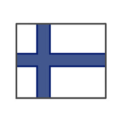 Obraz premium Finland flag icon on a white background 