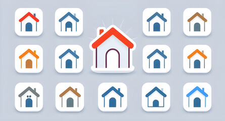 Fototapeta premium set of home icon