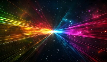 Fototapeta premium Cosmic light rays burst through nebula