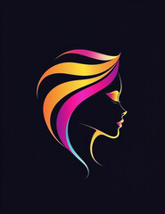 Logo, Beauty, Salon, hair dresser, hair, elegant, silhouette, 