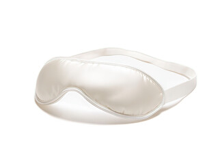 Silk sleep mask with adjustable strap and gentle padding, showing contoured eye area on white background