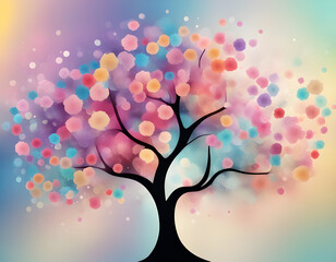 abstract colorful sparkling pattern like Cherry Blossom tree background
