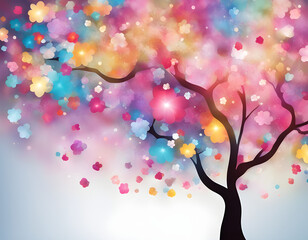 abstract colorful sparkling pattern like Cherry Blossom tree background