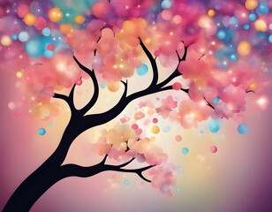 abstract colorful sparkling pattern like Cherry Blossom tree background