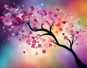 abstract colorful sparkling pattern like Cherry Blossom tree background