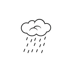 Rainy Cloud Outline Doodle Illustration
