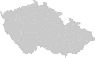 Fototapeta premium Czechia administrative vector map with level 1 region boundaries – PPT-compatible & fully editable by region