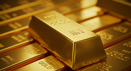 Stack of Shiny Gold Bars Fine Gold 999 9 Precious Metal Investment