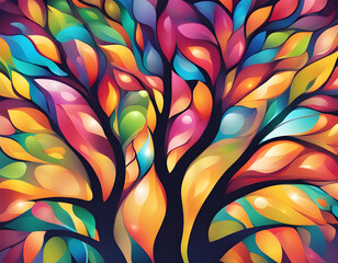 abstract colorful sparkling pattern like tree background