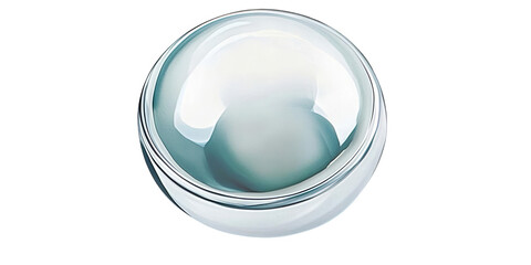3D Illustration Silver Sphere With Transparent Surface On Isolated Background
