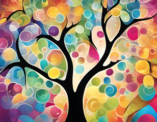 abstract colorful sparkling pattern like tree background