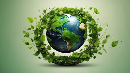 Eco-Friendly Concept with Green Leaves for Sustainable Living