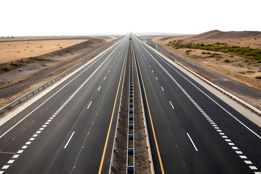 a front view of a wide freeway with multiple lanes png isolated