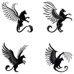 Obraz premium Bundle black bat art and illustrator eps 10