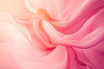 Obraz premium abstract visualization of wavy 3d flow warm pink color, reproductive health with gentle, flowing shapes and soft tones, set against a clean background with ample room for text