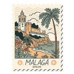 Malaga Spain Postage Stamp