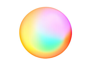 Abstract 3D Sphere Illustration With Colorful Gradient Effect On Transparent Background