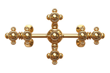 Fototapeta premium Ornate golden cross detail intricate craftsmanship luxurious metallic elegant design rich gold tone