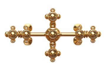 Ornate golden cross detail intricate craftsmanship luxurious metallic elegant design rich gold tone