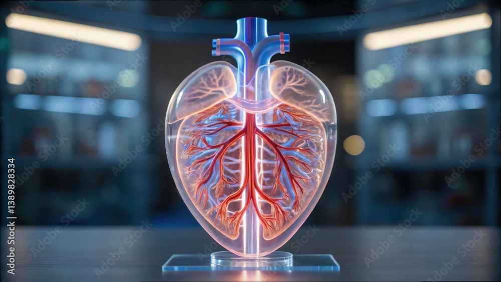 Poster detailed view of synthetic organ with capillary network in gigapixel