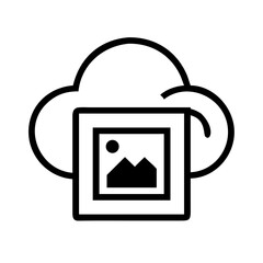 Obraz premium Cloud migration icon with server and upload concept