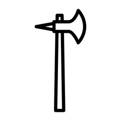 battle axe outline icon. axe black line illustration.