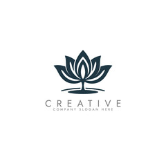 Fototapeta premium Abstract lotus logo vector design, Stylized lotus flower icon design