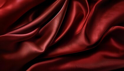 Obraz premium Black dark deep red brown mahogany abstract background. Silk satin velvet fabric. Elegant luxury rich. Curtain drapery fold line wave flow. Romance