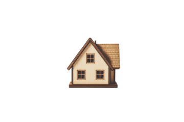 Charming wooden house model home sweet home concept minimalist design light background