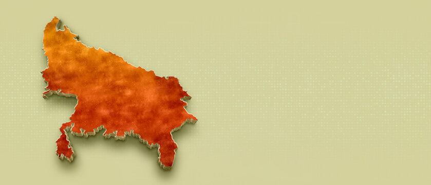 Physical Map of Uttar Pradesh Highlighting Rivers, Mountains, and Major Cities