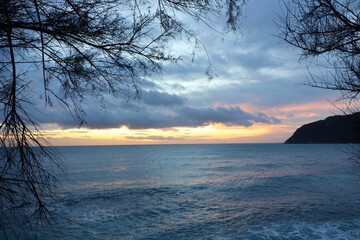 sunset over the sea
