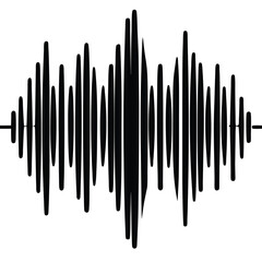 digital waveform pulses silhouette vector illustration